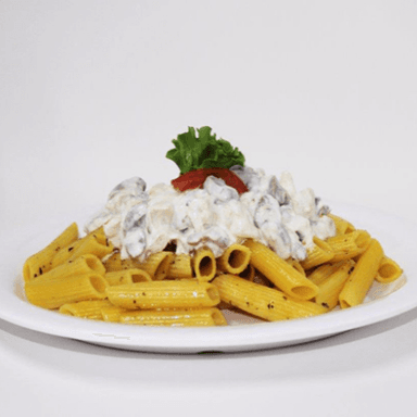 Pollo y pasta con crema