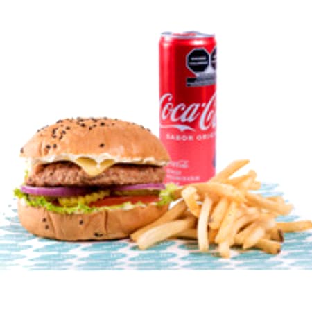 Súper Combo: Cheeseburger + Papas + Refresco