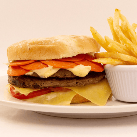 Hamburguesa Peperoni (Con Porcion de Papas a la Fr