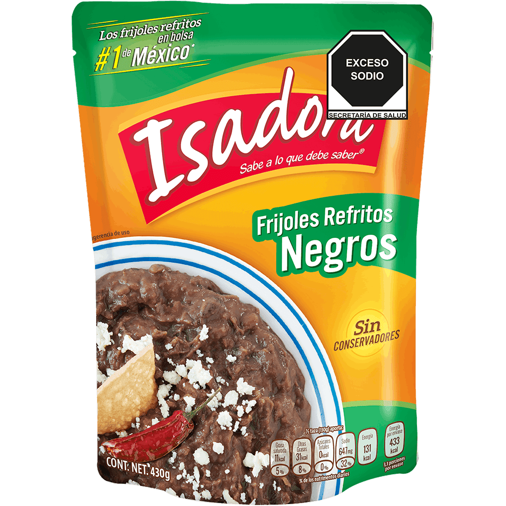 FRIJOLES REFRITOS NEGROS ISADORA VERDE VALLE 430G