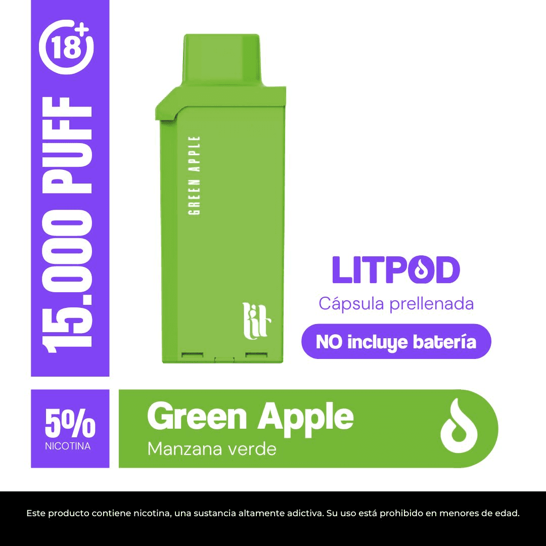 Litpod Capsula: GREEN APPLE 5%