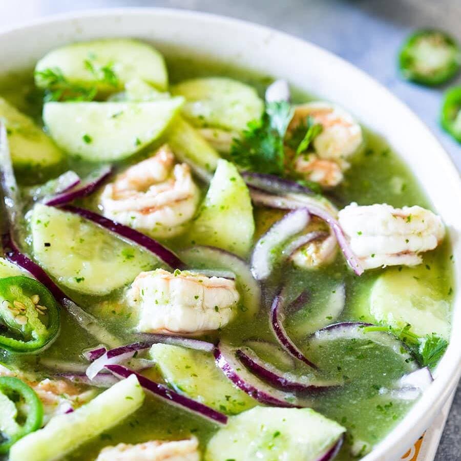Camarones en Aguachile