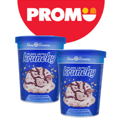 2x HELADO KRUNCHY DOS PINOS 1/4 GL 500 GRS