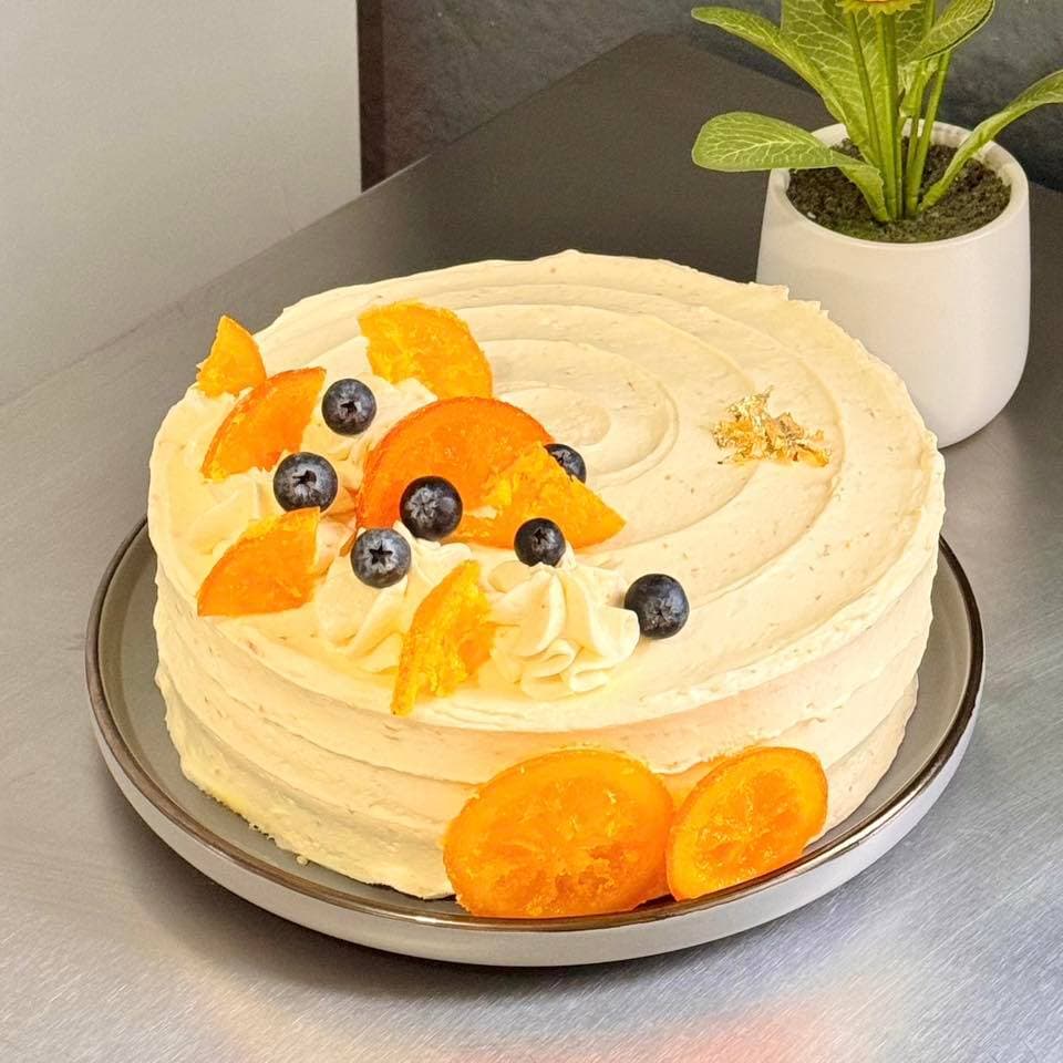 Pastel Gourmet De Naranja Y Blueberries 6 Personas