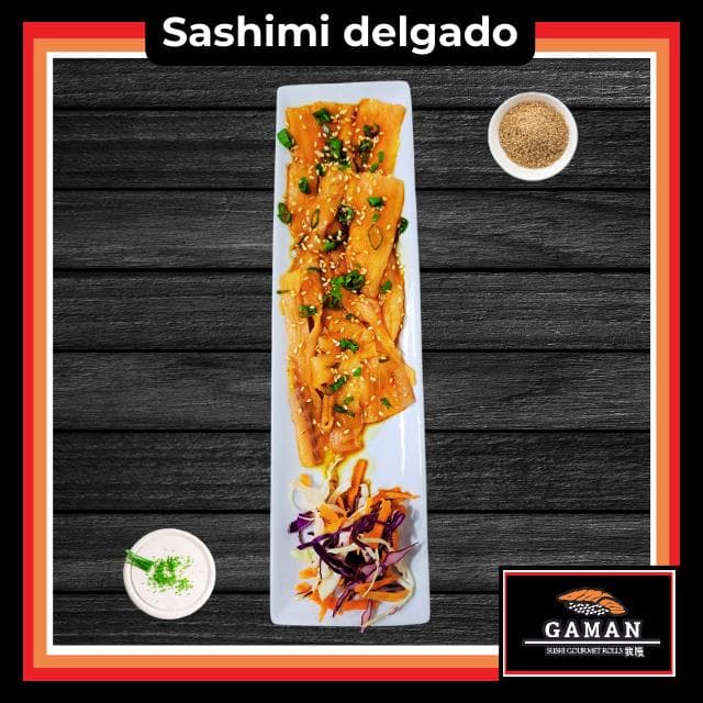 Sashimi salmón delgado