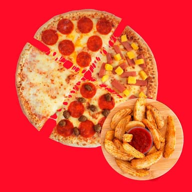 Pizza Grande 4x4 + Papas Gajo