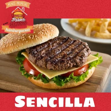 Hamburguesa Sencilla con carne casera