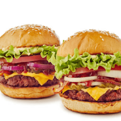 Duo de 2 burgers con todo + 2 bebida