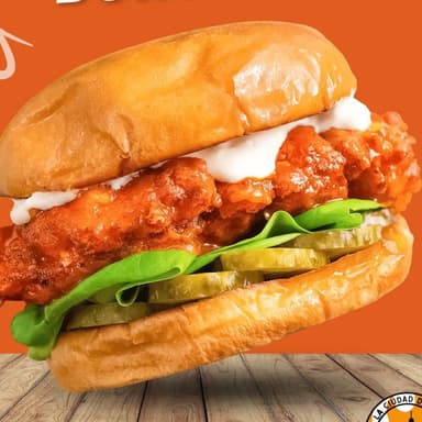 Hamburguesa de Pollo con Papas