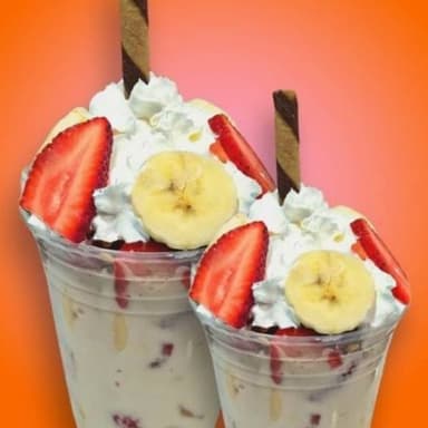 Fresas con plátano y crema
