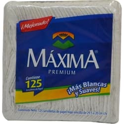 SERVILLETAS MAXIMA PREMIUM RECT 125 PZA