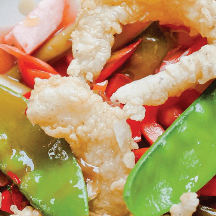 Pescado con Vegetales en Salsa de Ostión