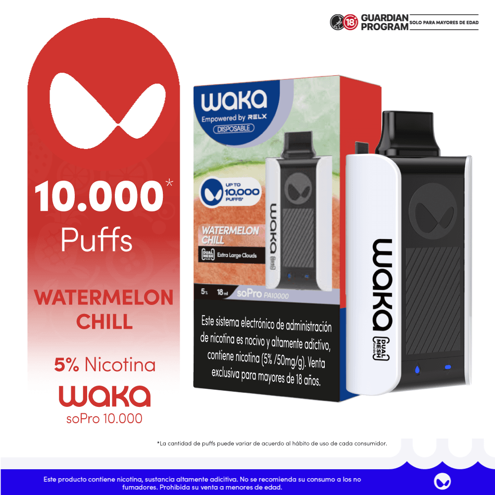 WAKA Vape SoPro 10.000 Watermelon Chill 5% 10.0...