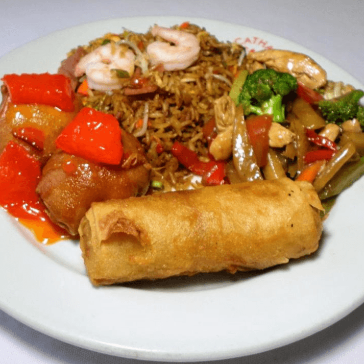 Arroz, Agridulce, Lumpia y Chopsuey