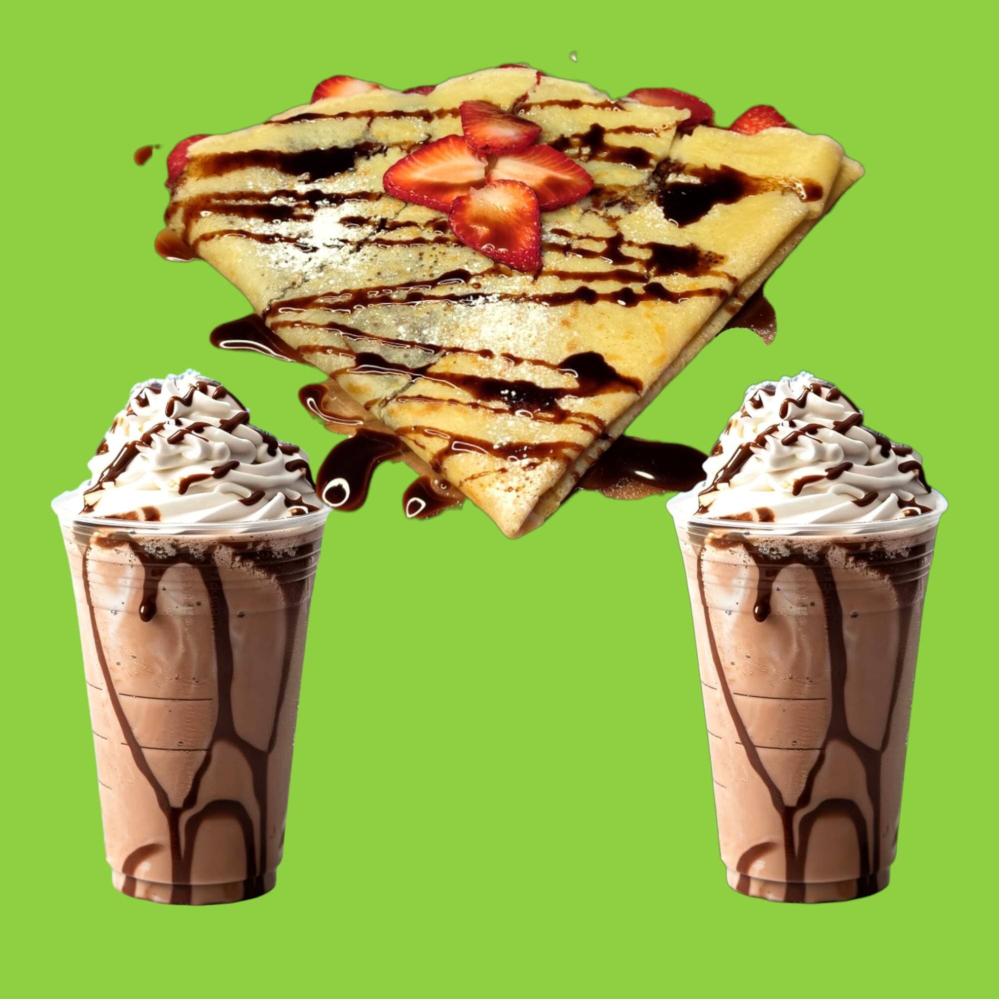 2 Frappes Capuchino + 1 Crepa Dulce Tradicional