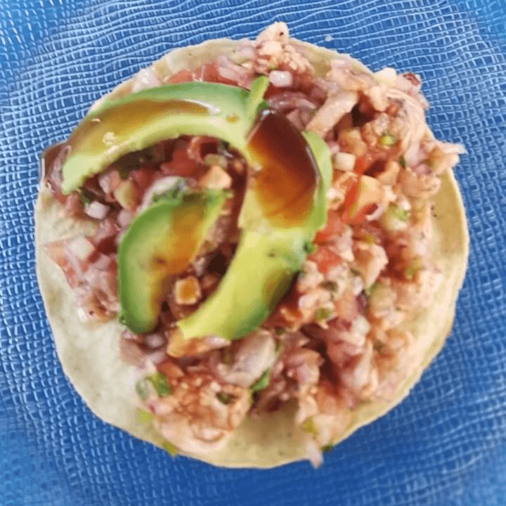Tostada de Ceviche de Camarón