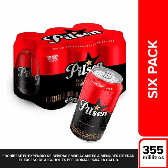 Cerveza Pilsen lata 6 Pack
