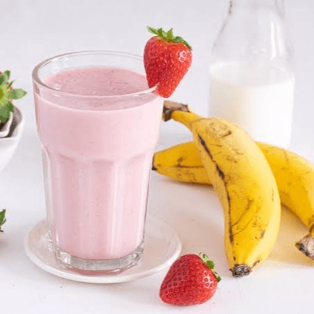 16 Onzas Licuado de Fresa con Plátano