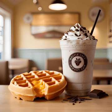Frappe y Waffle Relleno