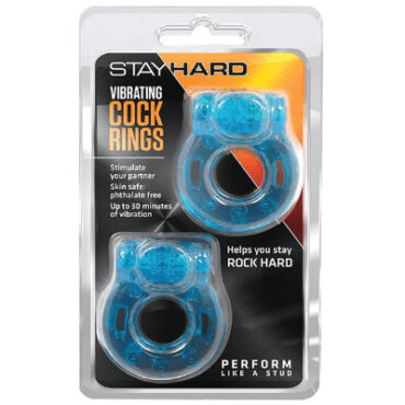 Stay Hard – Vibrating Cock Rings – 2 Pack – Blue