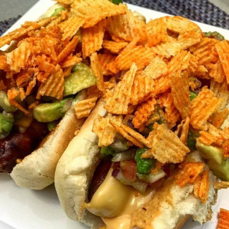 Hotdog Perron Ruffles Queso