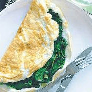 OMELETTE DE CLARAS DE HUEVO RELLENO DE ESPINACA
