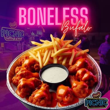Boneless Búfalo con papas fritas