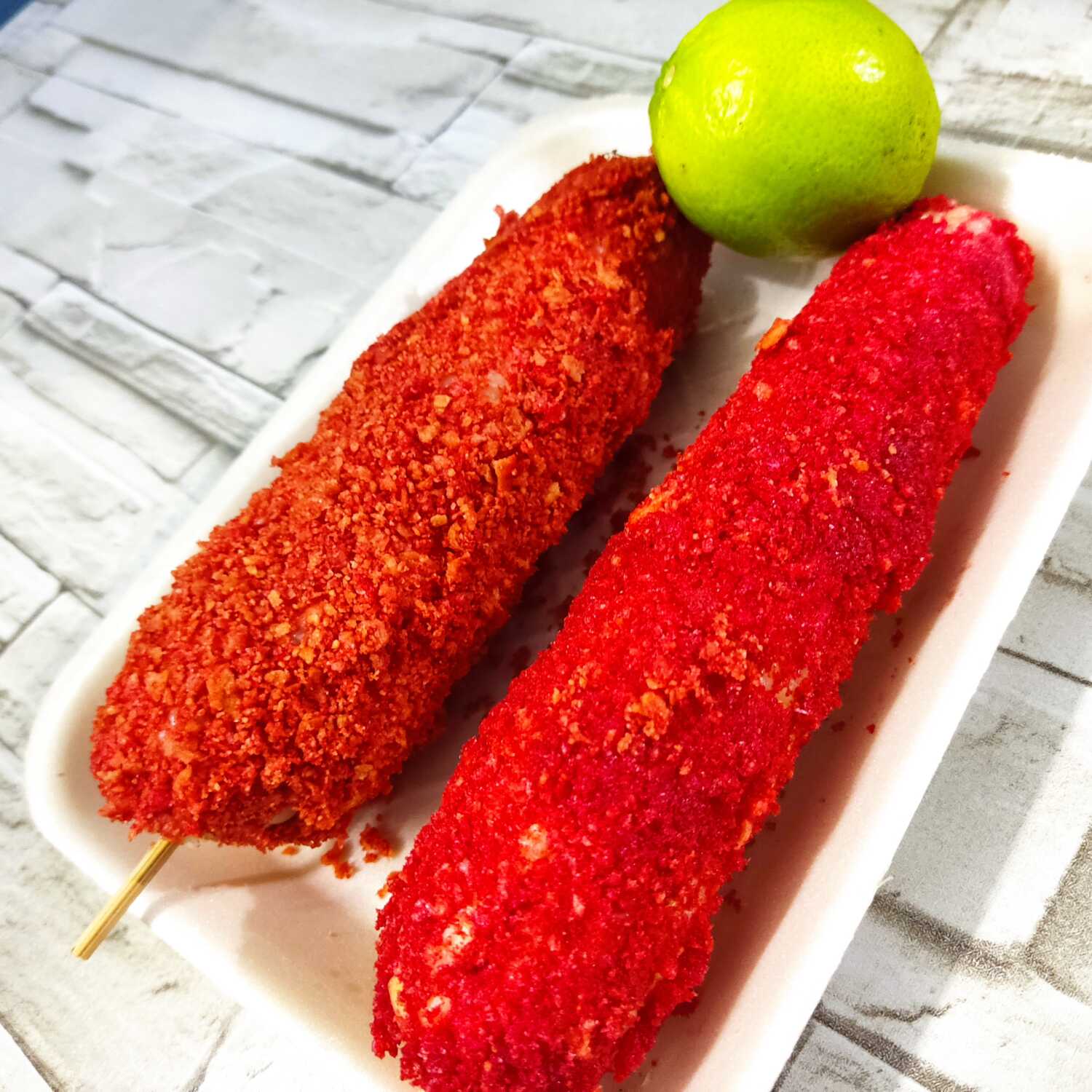 Elote Empanizado Chetos Flamin Hot