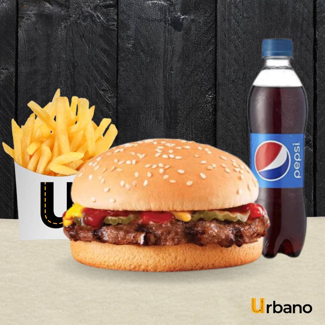 Combo Burger Americana + Papa + Bebida