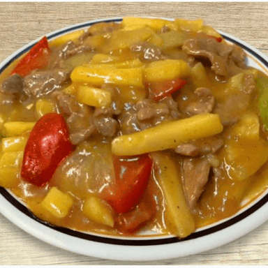Arroz Blanco con Lomo en Salsa Curry (ENTERO)