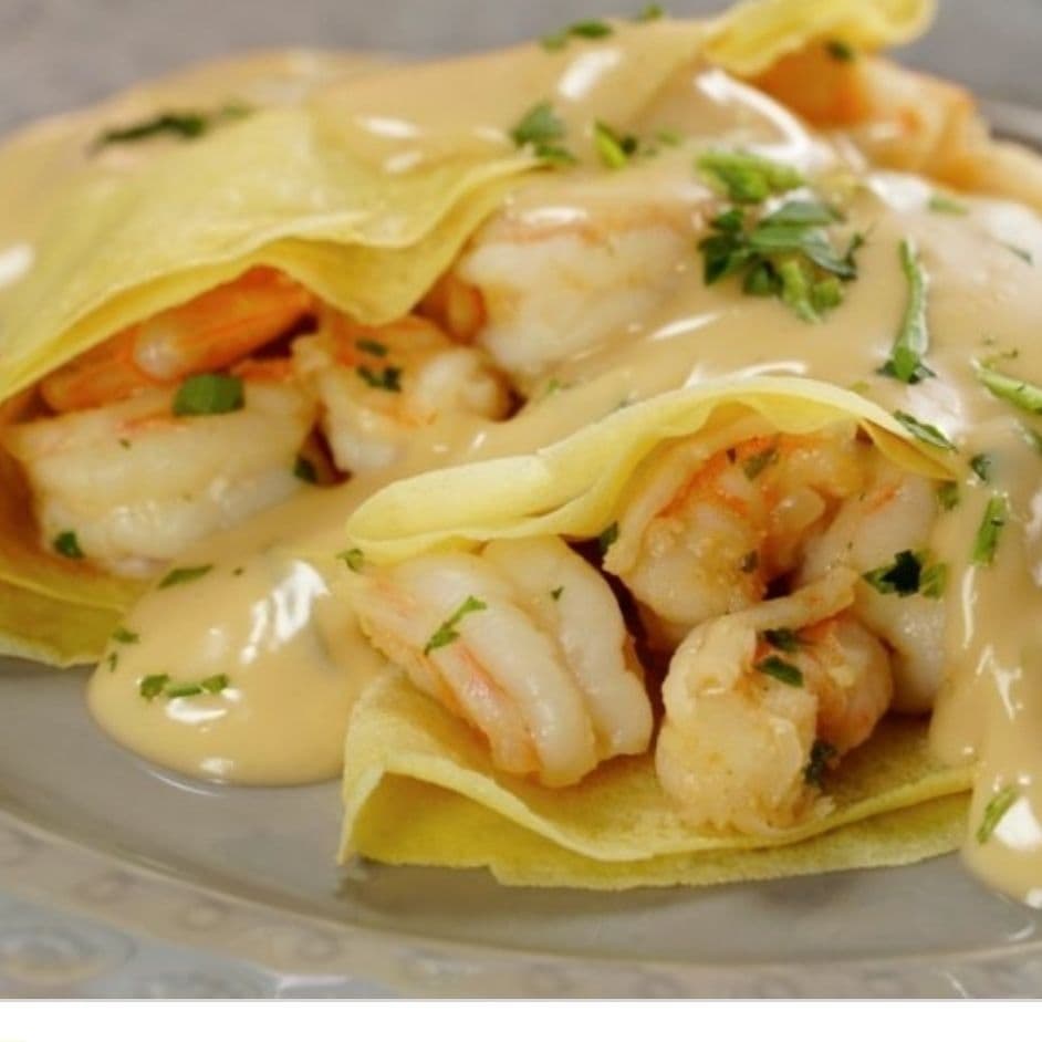 Crepa con camarones