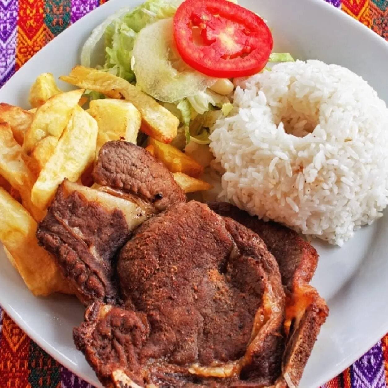Churrasco con Papas Fritas