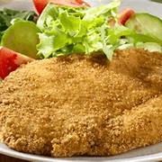 Milanesa de Pollo con Papas a la Francesa Y SALSA