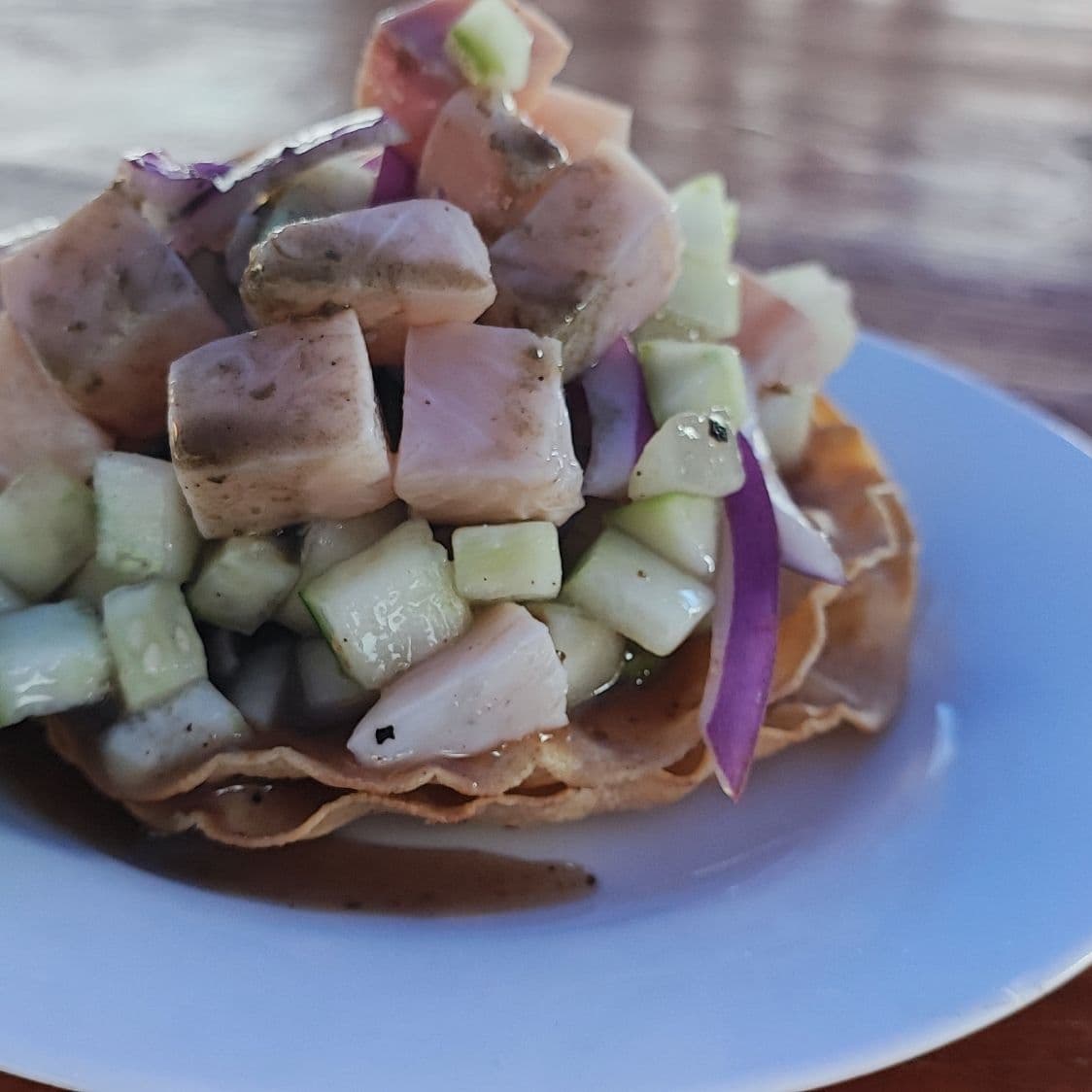 Ceviche de Tilapia en Cuadros