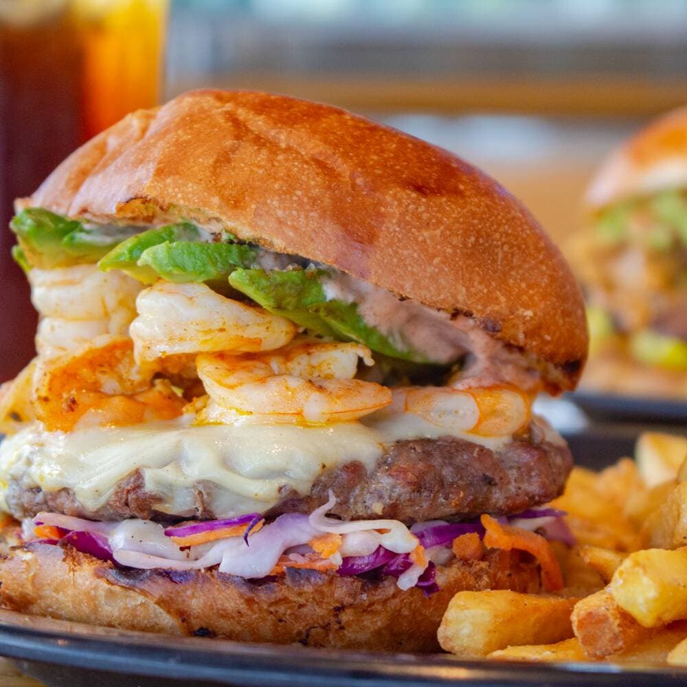 Shrimp Avocado Burger