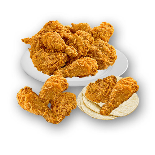 16 Piezas de Pollo Frito + Tortillas