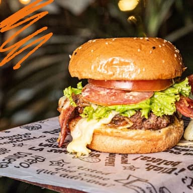 Hamburguesa Mixta Angus y Pollo.