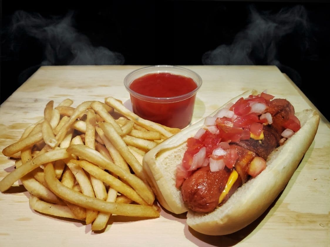 Hotdog con papas