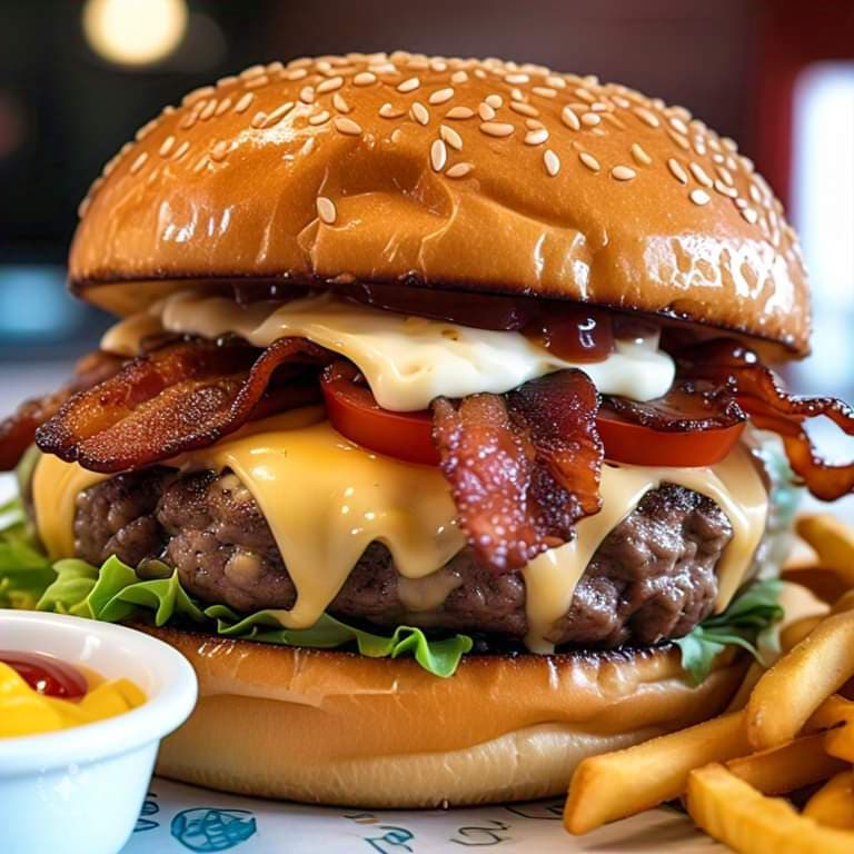 Hamburguesa con tocino