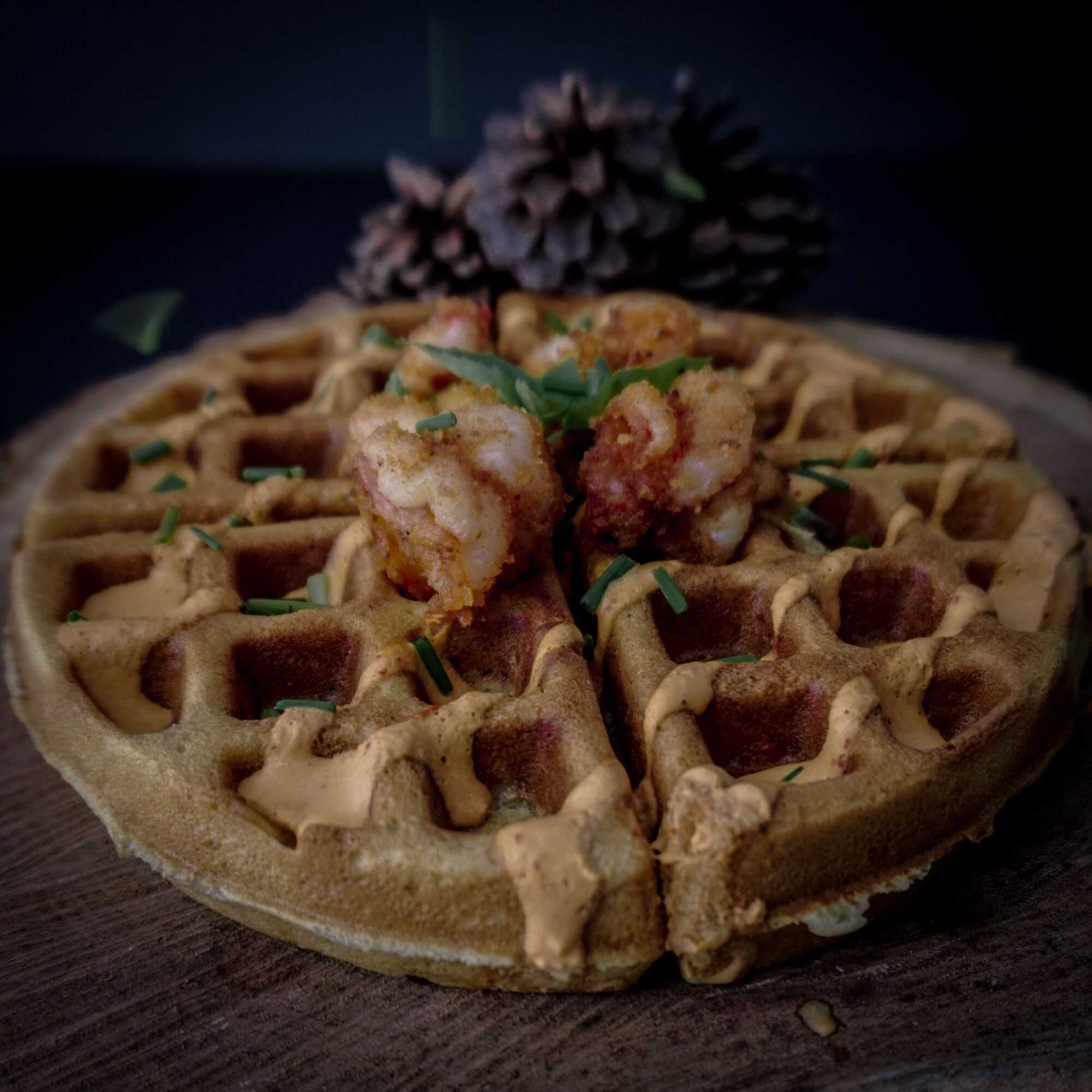 Waffle de Camarón