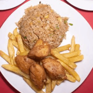 Pollo en Trozos con Papa Frita