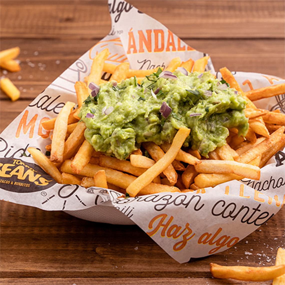 Papas Fritas Compartir Guacamole