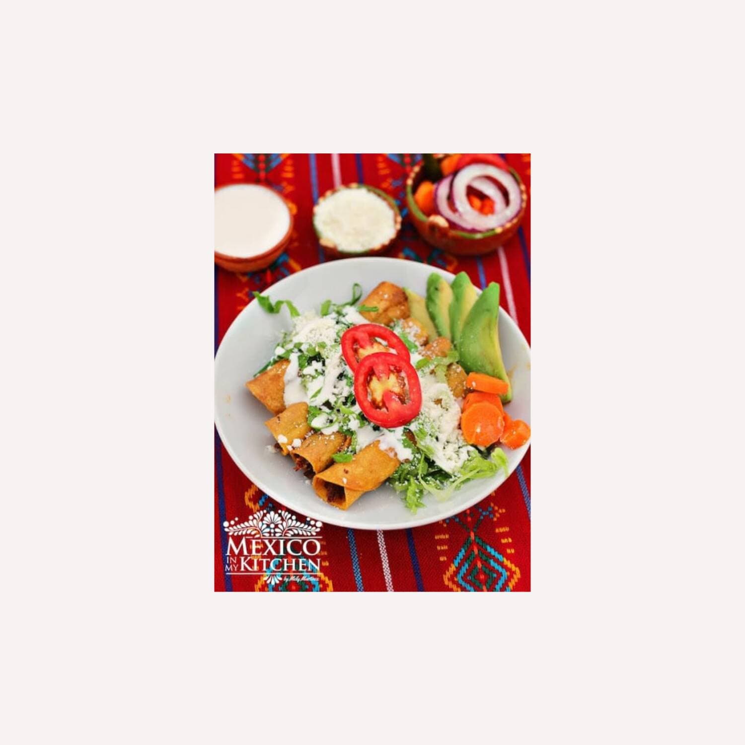 Comida 4 tacos dorados de pollo