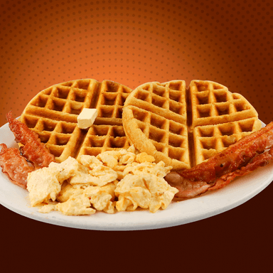Waffle Americano (Huevos Revueltos)
