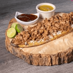 Huarache Bandera Costra de Queso + Papas fritas