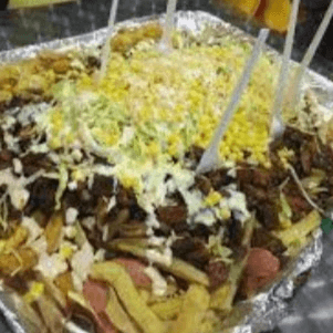 salchipapas especial  +carne asada