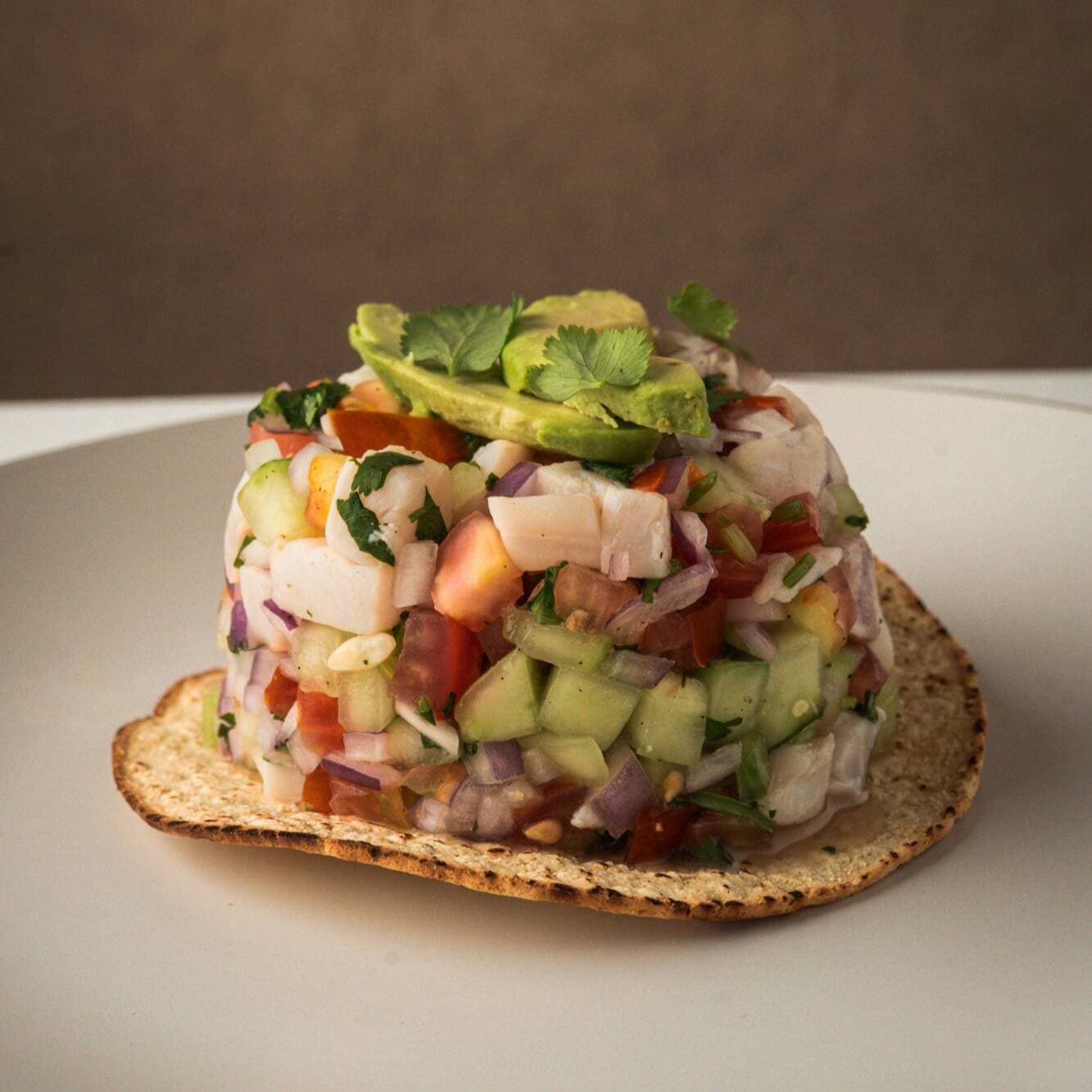 Tostada de Ceviche Mixto