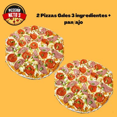 2 Pizzas Grandes 3 Ingredientes