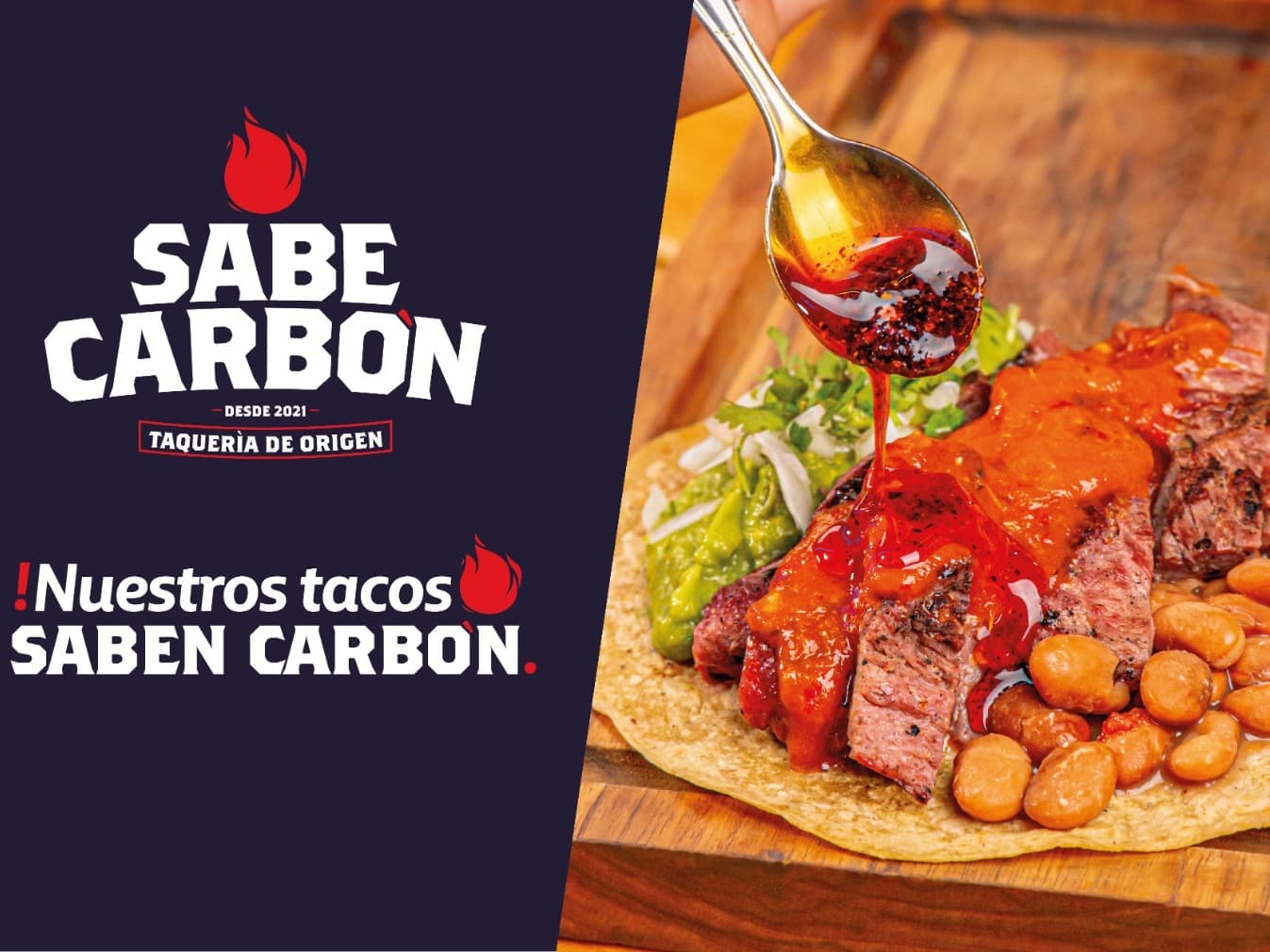Sabe Carbón . Taqueria de Origen