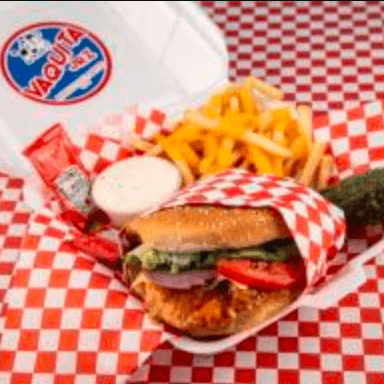 Hamburguesa de Pollo con Papas